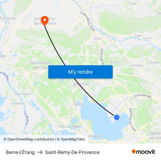 Berre-L'Étang to Saint-Rémy-De-Provence map