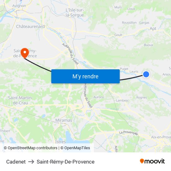 Cadenet to Saint-Rémy-De-Provence map