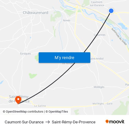 Caumont-Sur-Durance to Saint-Rémy-De-Provence map