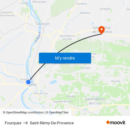 Fourques to Saint-Rémy-De-Provence map