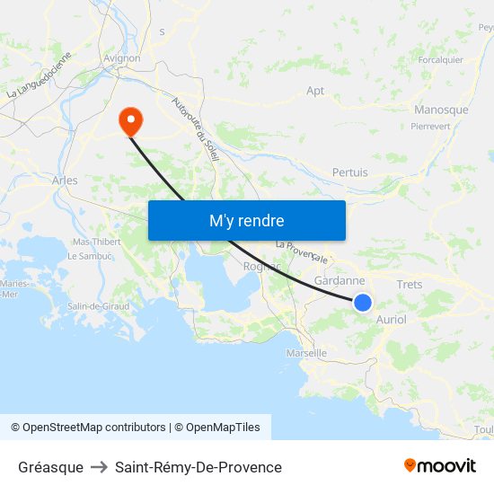 Gréasque to Saint-Rémy-De-Provence map