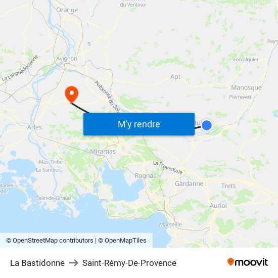 La Bastidonne to Saint-Rémy-De-Provence map