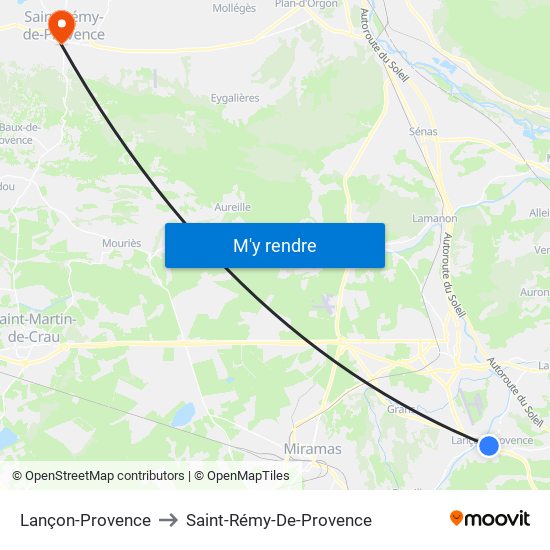 Lançon-Provence to Saint-Rémy-De-Provence map