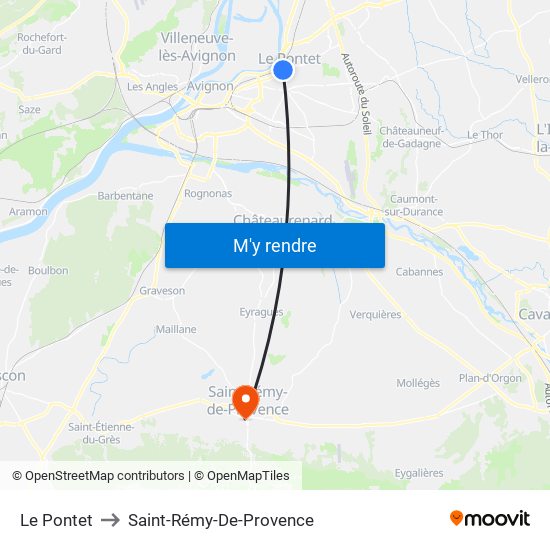 Le Pontet to Saint-Rémy-De-Provence map