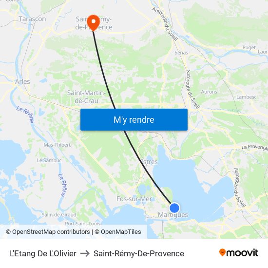 L'Etang De L'Olivier to Saint-Rémy-De-Provence map