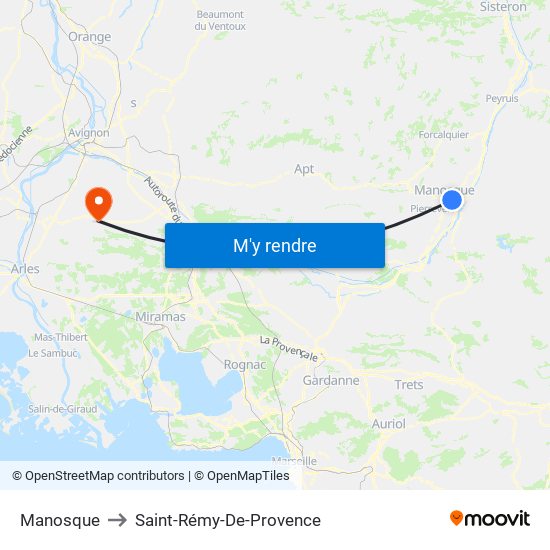 Manosque to Saint-Rémy-De-Provence map