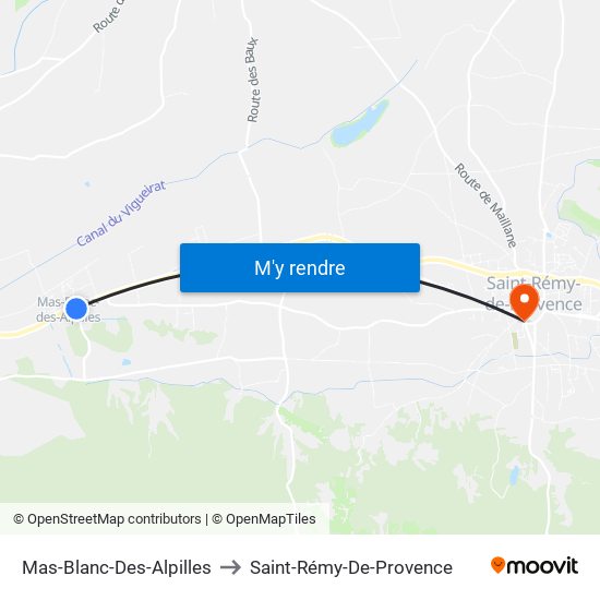 Mas-Blanc-Des-Alpilles to Saint-Rémy-De-Provence map