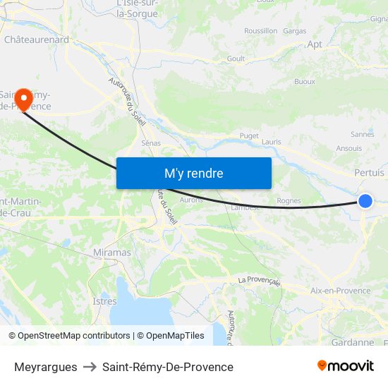 Meyrargues to Saint-Rémy-De-Provence map