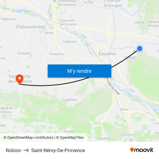 Robion to Saint-Rémy-De-Provence map