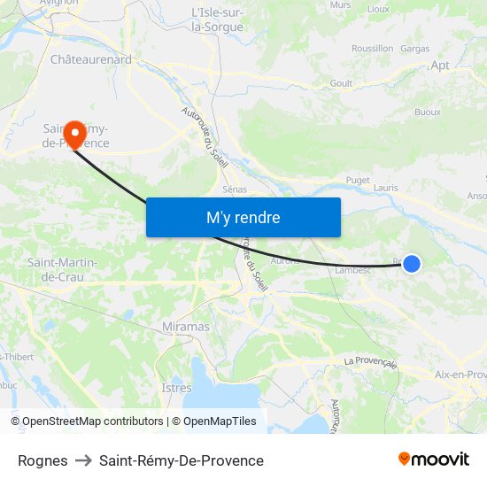 Rognes to Saint-Rémy-De-Provence map