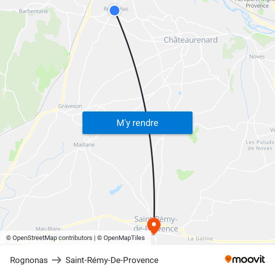 Rognonas to Saint-Rémy-De-Provence map