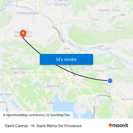 Saint-Cannat to Saint-Rémy-De-Provence map