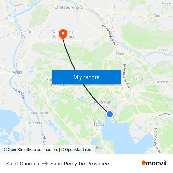 Saint-Chamas to Saint-Rémy-De-Provence map