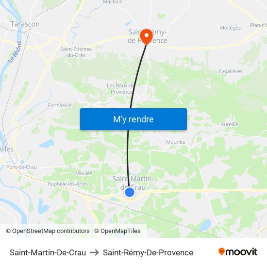 Saint-Martin-De-Crau to Saint-Rémy-De-Provence map