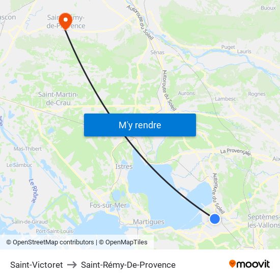 Saint-Victoret to Saint-Rémy-De-Provence map