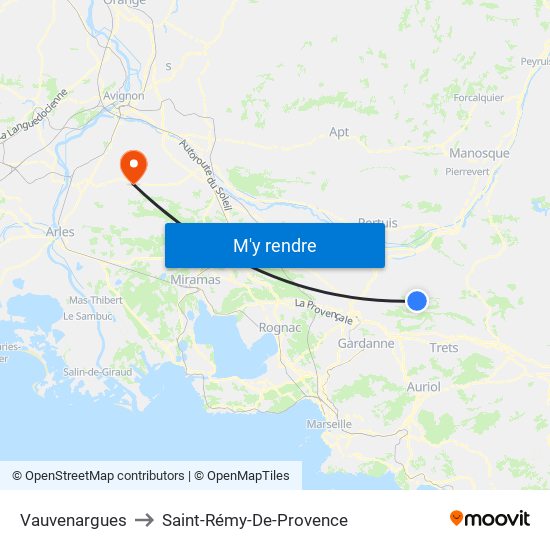 Vauvenargues to Saint-Rémy-De-Provence map