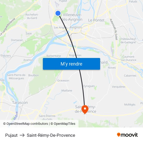 Pujaut to Saint-Rémy-De-Provence map