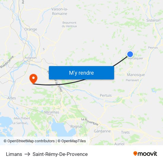 Limans to Saint-Rémy-De-Provence map