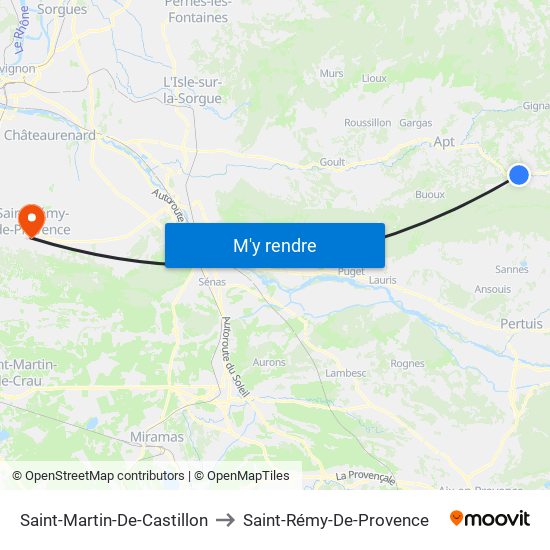 Saint-Martin-De-Castillon to Saint-Rémy-De-Provence map