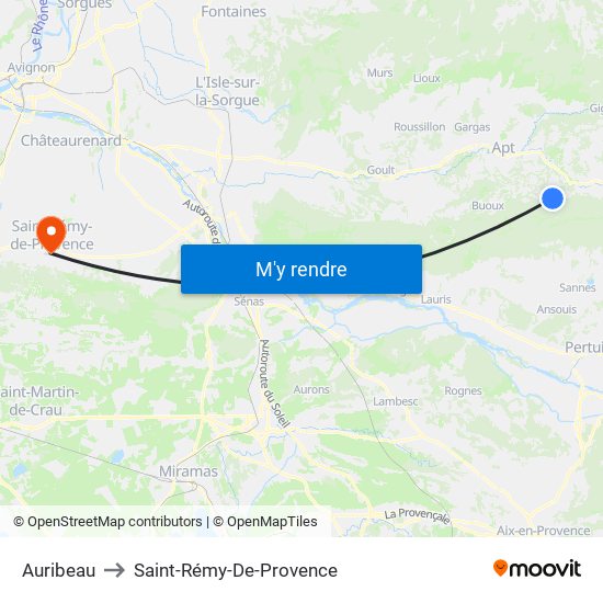 Auribeau to Saint-Rémy-De-Provence map