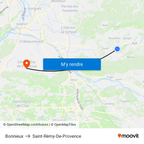 Bonnieux to Saint-Rémy-De-Provence map