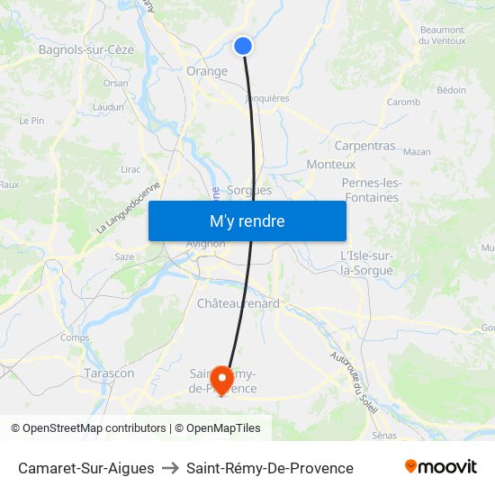 Camaret-Sur-Aigues to Saint-Rémy-De-Provence map