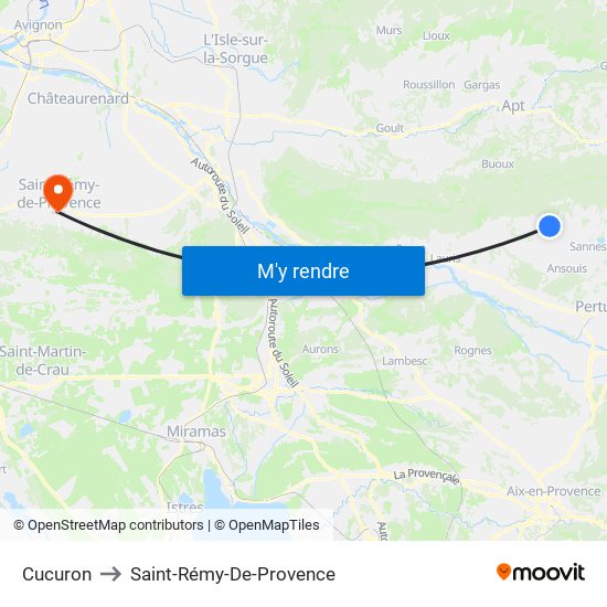 Cucuron to Saint-Rémy-De-Provence map