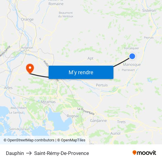 Dauphin to Saint-Rémy-De-Provence map