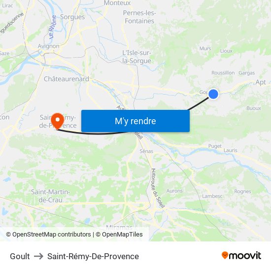 Goult to Saint-Rémy-De-Provence map