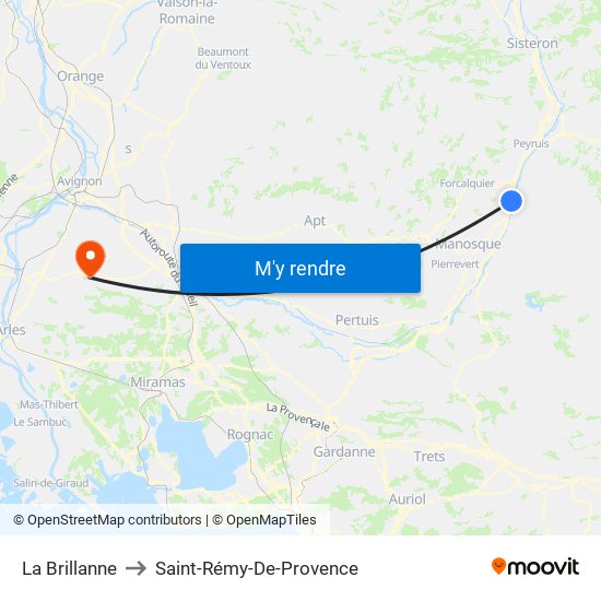 La Brillanne to Saint-Rémy-De-Provence map