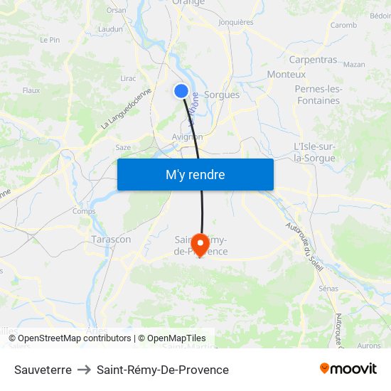 Sauveterre to Saint-Rémy-De-Provence map