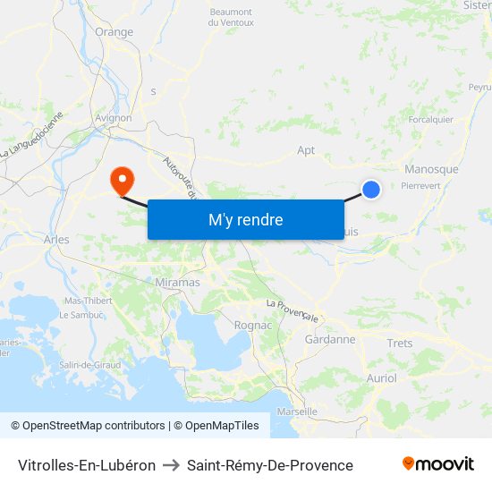 Vitrolles-En-Lubéron to Saint-Rémy-De-Provence map