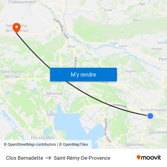 Clos Bernadette to Saint-Rémy-De-Provence map