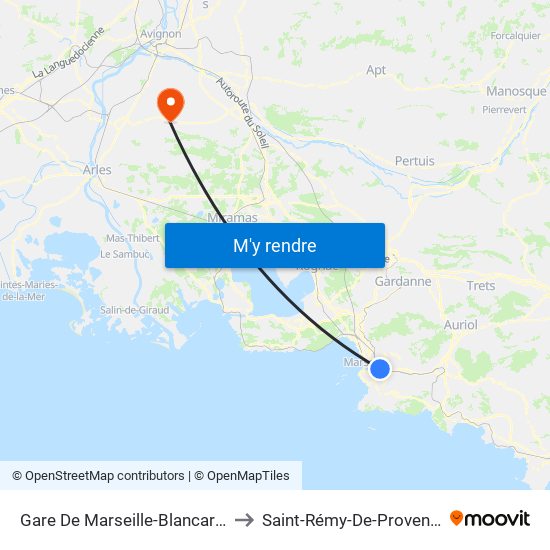 Gare De Marseille-Blancarde to Saint-Rémy-De-Provence map