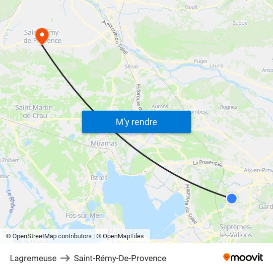 Lagremeuse to Saint-Rémy-De-Provence map