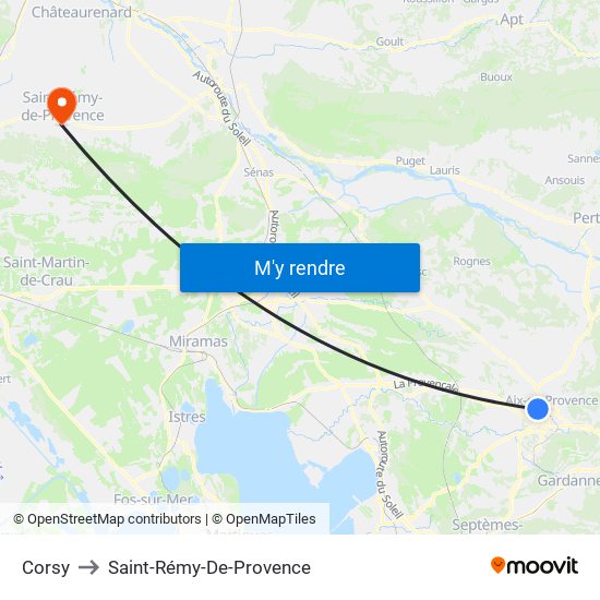Corsy to Saint-Rémy-De-Provence map