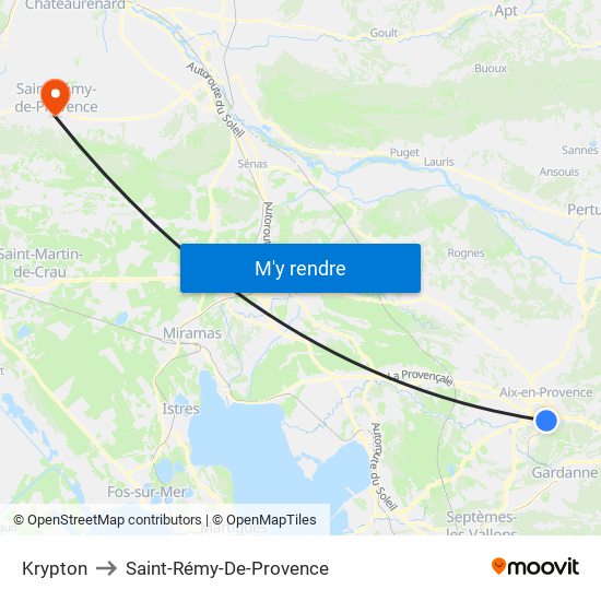 Krypton to Saint-Rémy-De-Provence map