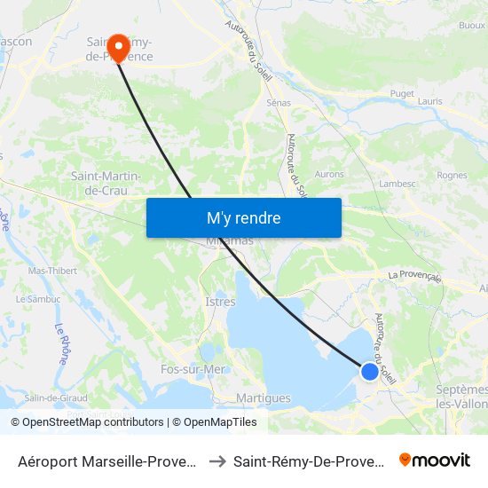 Aéroport Marseille-Provence to Saint-Rémy-De-Provence map