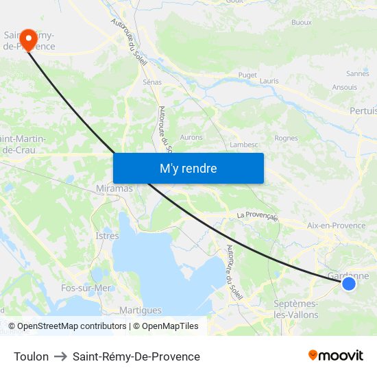 Toulon to Saint-Rémy-De-Provence map