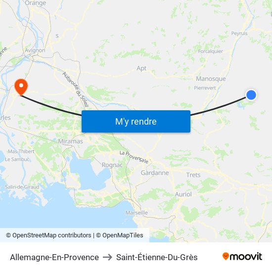 Allemagne-En-Provence to Saint-Étienne-Du-Grès map