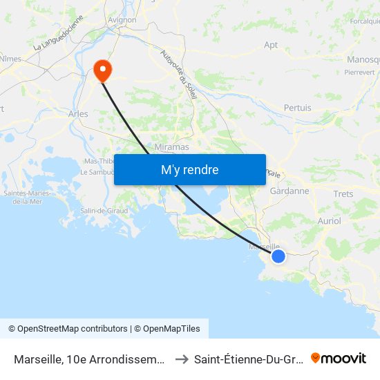 Marseille, 10e Arrondissement to Saint-Étienne-Du-Grès map