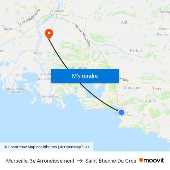 Marseille, 3e Arrondissement to Saint-Étienne-Du-Grès map