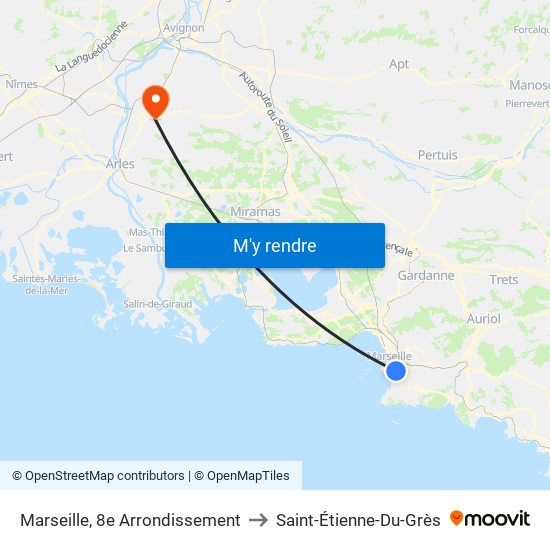 Marseille, 8e Arrondissement to Saint-Étienne-Du-Grès map