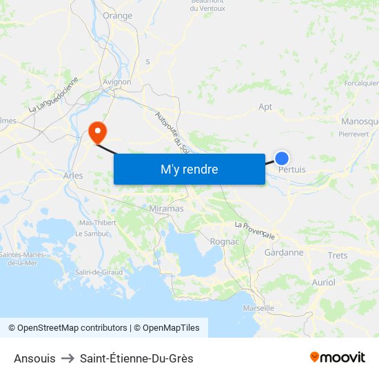 Ansouis to Saint-Étienne-Du-Grès map