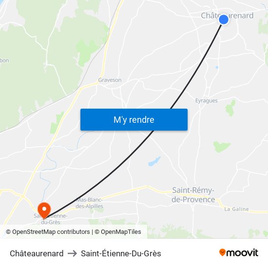 Châteaurenard to Saint-Étienne-Du-Grès map