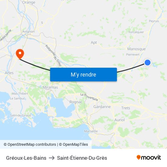 Gréoux-Les-Bains to Saint-Étienne-Du-Grès map