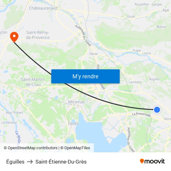 Éguilles to Saint-Étienne-Du-Grès map