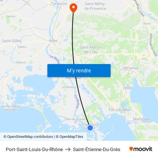 Port-Saint-Louis-Du-Rhône to Saint-Étienne-Du-Grès map