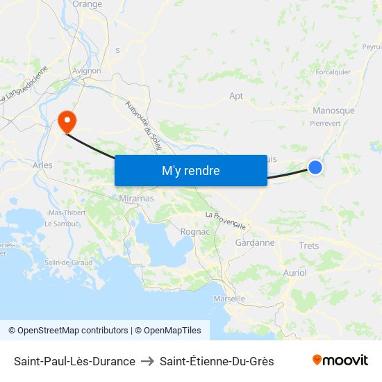 Saint-Paul-Lès-Durance to Saint-Étienne-Du-Grès map