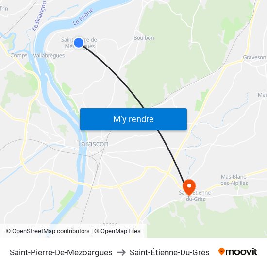Saint-Pierre-De-Mézoargues to Saint-Étienne-Du-Grès map